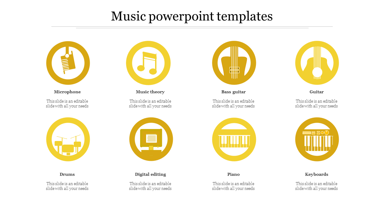 music powerpoint templates-Yellow